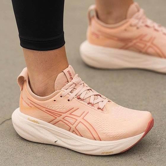 [พร้อมส่ง] Asics Gel-Nimbus 25 Women สี Pale Apricot / Light Garnet รองเท้าวิ่งผู้หญิง ของแท้100%