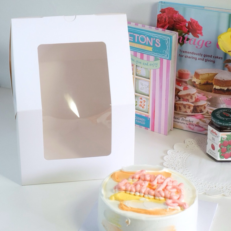 กล่อง 2 ปอนด์ทรงบ้าน  สีขาว 24.5 * 24.5 *28 ซม (10ใบ/แพ็ค)