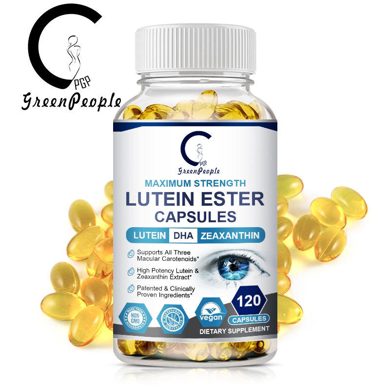 GPGP Ester Luteins 120 PCS,วิตามินซี,ดีเอชเอ,วิตามินอี,โฟเลต,วิตามินบี 12, สังกะสี,,ลูทีน,ซีแซนทีน,บิลเบอร์รี่