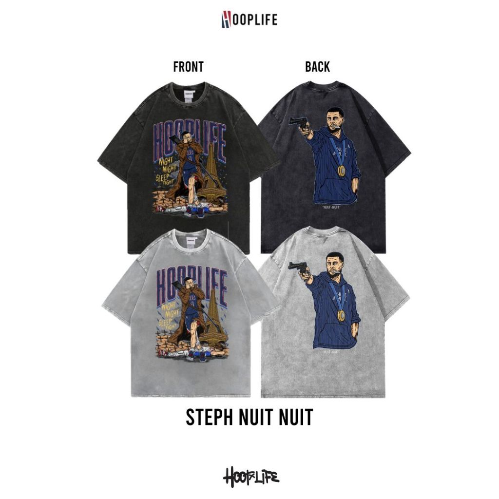 เสื้อยืดแฟชั่น เสื้อยืดแนวสตรีท  HoopLife " Olympic 2024 " Oversized Tee - STEPH NUIT NUIT