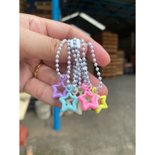 พวงกุญแจจิ๋ว ลายดาว งานคละสี สุ่มสี 1 ชิ้น