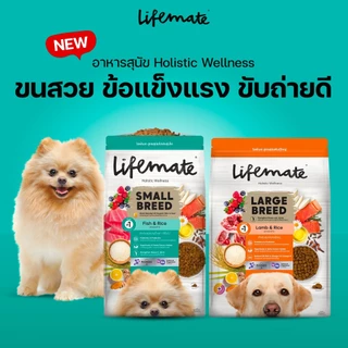 (2-3กิโล) Lifemate อาหารสุนัข เกรดHolistic บำรุงผิวหนังและเส้นขนไม่หลุดร่วง เสริมProbiotics Omega3,6