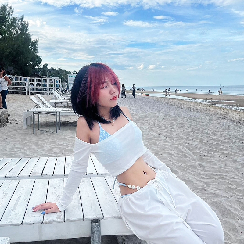 👙beachgirl👙บิกินี่ เซ็กซี่ ผูกคอ ชุดว่ายน้ำ เซ็ต2ชิ้น ส่งไวจากไทย #0388