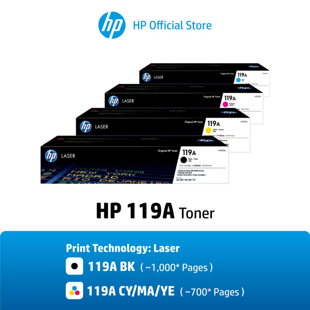 HP 119A Black/Color (ตลับผงหมึกสี/สีดำ) Original LaserJet Imaging Drum