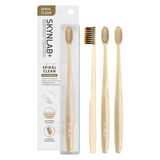 Skynlab premium spiral clean toothbrush แปรงสีฟันพรีเมี่ยมสไปรัลคลีน สกินแล็บ มี ตัวเลือก 4 สี Blue,Green,Gold,Purple