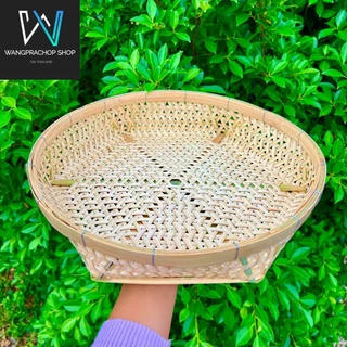 กระจาดลายกระแทแล (Handmade) กระจาดไม้ไผ่ ขนาด 6นิ้ว-20 นิ้ว ไม้ไผ่สาน กระจาดใส่ของ ตะกร้าสาน ตะกร้าไม้ไผ่ ไม้ไผ่แท้ 100%