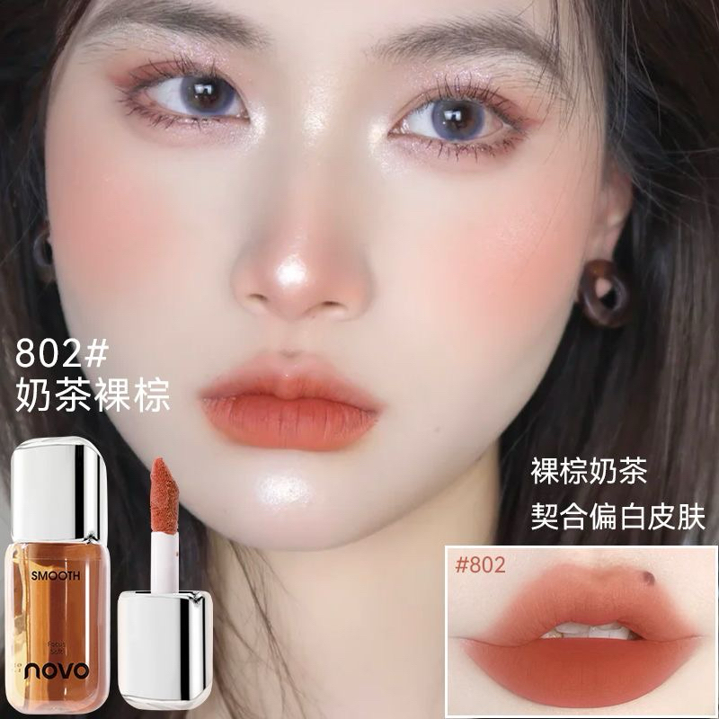 6119 (ใหม่/แท้) NOVO ลิปโคลน ลิปจุ่ม เนื้อมูส กำมะหยี่ เวลเวทแมท ครีมมี่ นุ่มละมุนปาก สีชัด ติดทน กันน้ำ