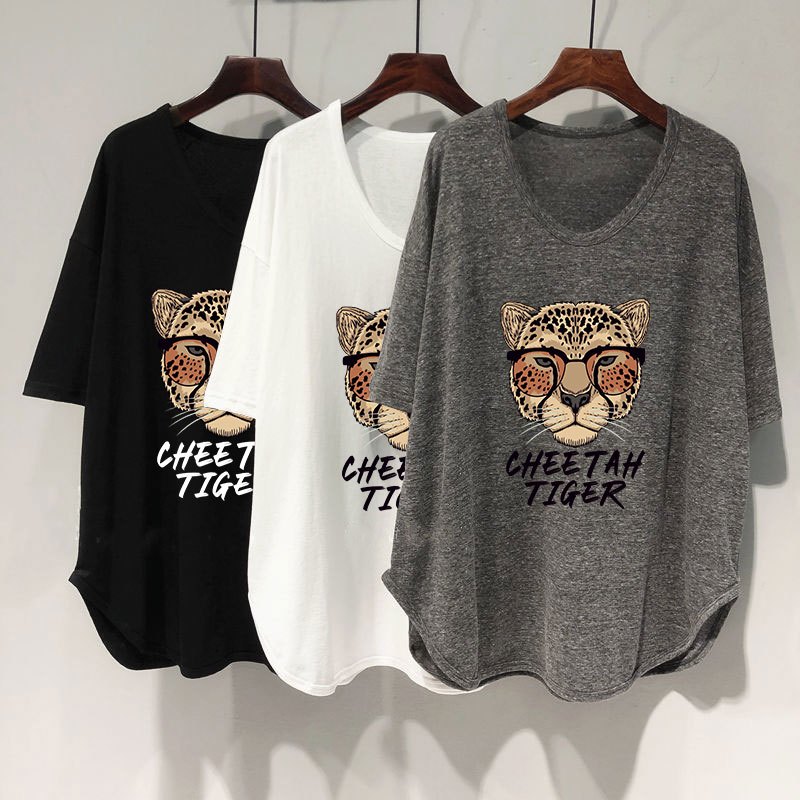 เสื้อยืดสาวอวบอ้วนไซส์ใหญ่ oversize เสื้อผ้าแฟชั่นฤดูร้อนมาใหม่ เสื้อโอเวอร์ไซส์ผู้หญิงสวยๆ ทรงหลวมสไตล์เกาหลีน่ารัก