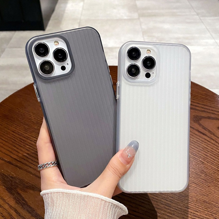 for iphone 11 15 12 13 14 Pro Max 14 15 Plus ปลอกใหม่ Frostedรูปแบบลูกฟูกบางเฉียบป้องกันปกอ่อน