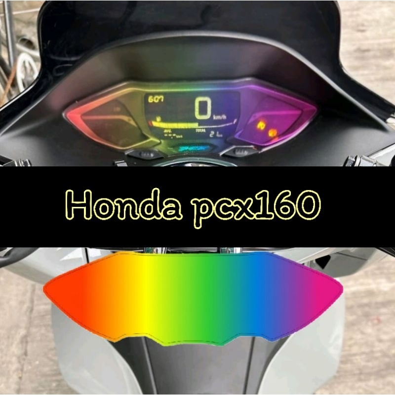 Pcx160 ฟิล์มกันรอยเรือนไมล์ Pcx2021-2025 (สีรุ้งไทเท / สายรุ้ง) ฟิล์มไมล์ Pcx160 Motorcycle มอเตอร์ไซค์ รถจักรยานยนต์