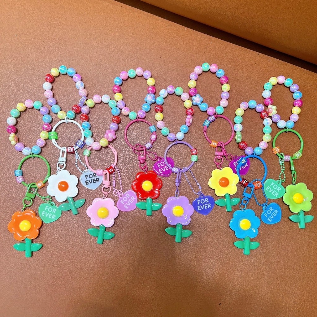 พวงกุญแจลูกปัดดอกทานตะวันสดสร้างสรรค์/น่ารักของขวัญเล็กๆกระเป๋านักเรียนจี้403