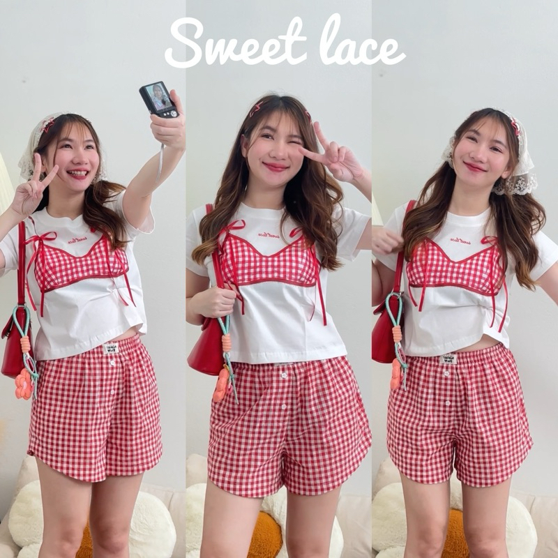 Sweet lace เสื้อครอป & เสื้อยืดโอเวอร์ไซส์