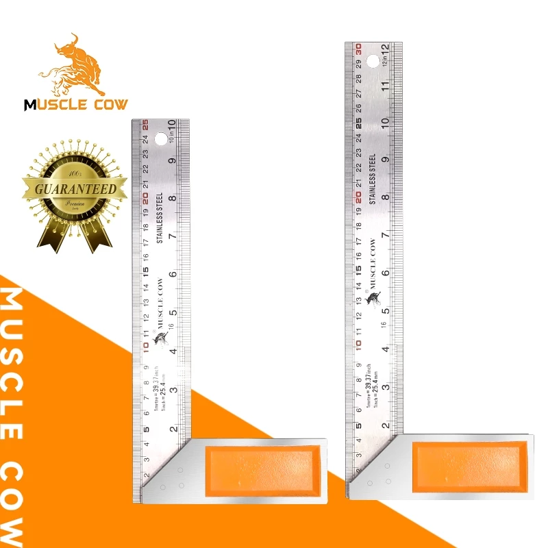 MUSCLE COW ฉากวัดไม้ สแตนเลสหนา ใช้ได้ทั้งงานไม้และงานเหล็ก มี 2 ขนาด 10 นิ้ว และ 12 นิ้ว