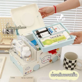 กล่องยารถพยาบาล ฟรีสติ๊กเกอร์ในแบบ กล่องยาสามัญประจำบ้าน ทรงรถพยาบาล กล่องใส่ยา สุดน่ารัก ขนาดใหญ่ จุได้เยอะ