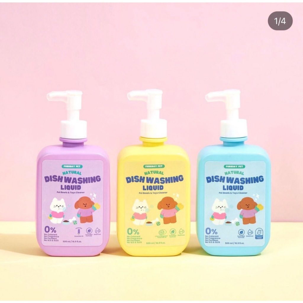 Furrday Pet น้ำยาล้างจานชามสัตว์เลี้ยงไม่ใส่กลิ่นอ่อนโยนปลอดภัยต่อสุนัข แมว กำจัดคราบ ไร้สารเคมี