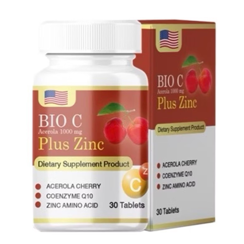 Bio C+Zinc ผิวสว่าง ผิวใส (1กระปุก/30แคปซูล) ลดฝ้า กระ เล็บผมแข็งแรง เสริมสร้างภูมิคุ้มกัน