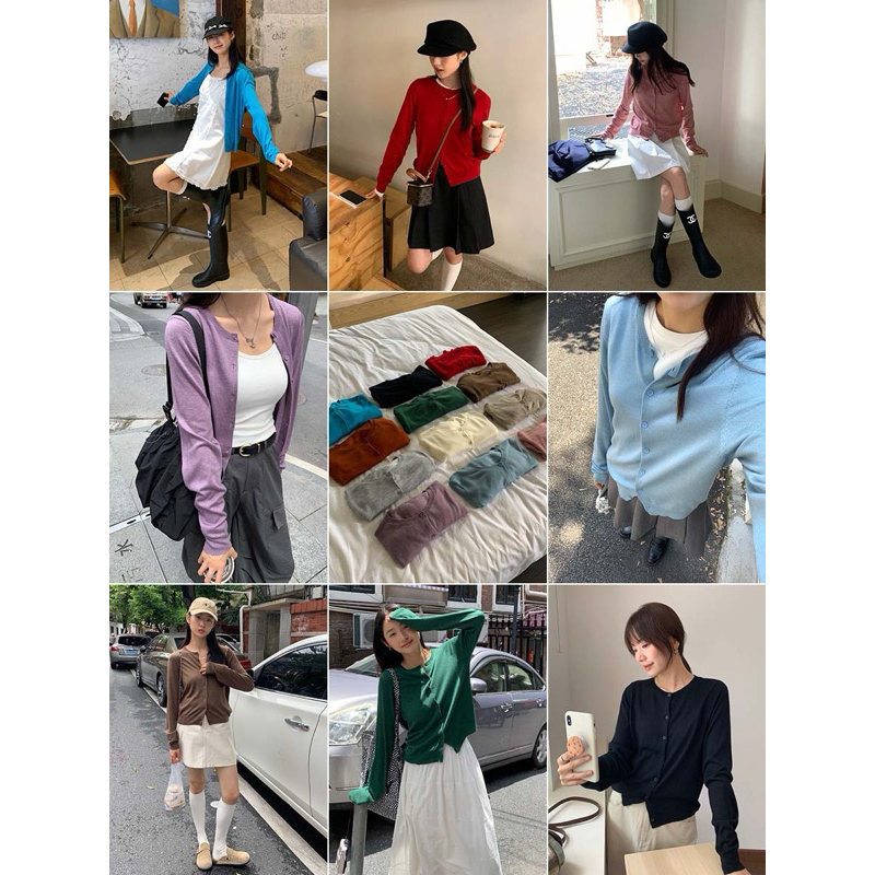 cpjgirlxx | *พร้อมส่ง* Dallas Cardigan [12col] *อ่านรายละเอียด*- เสื้อคาดิแกนไหมพรมทอบาง