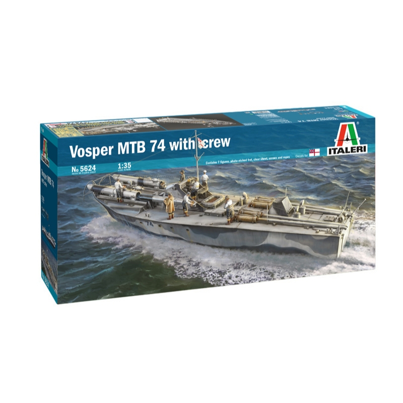 พลาสติก โมเดล ประกอบ ITALERI สเกล 1/35 Vosper MTB 74 with crew (5624)