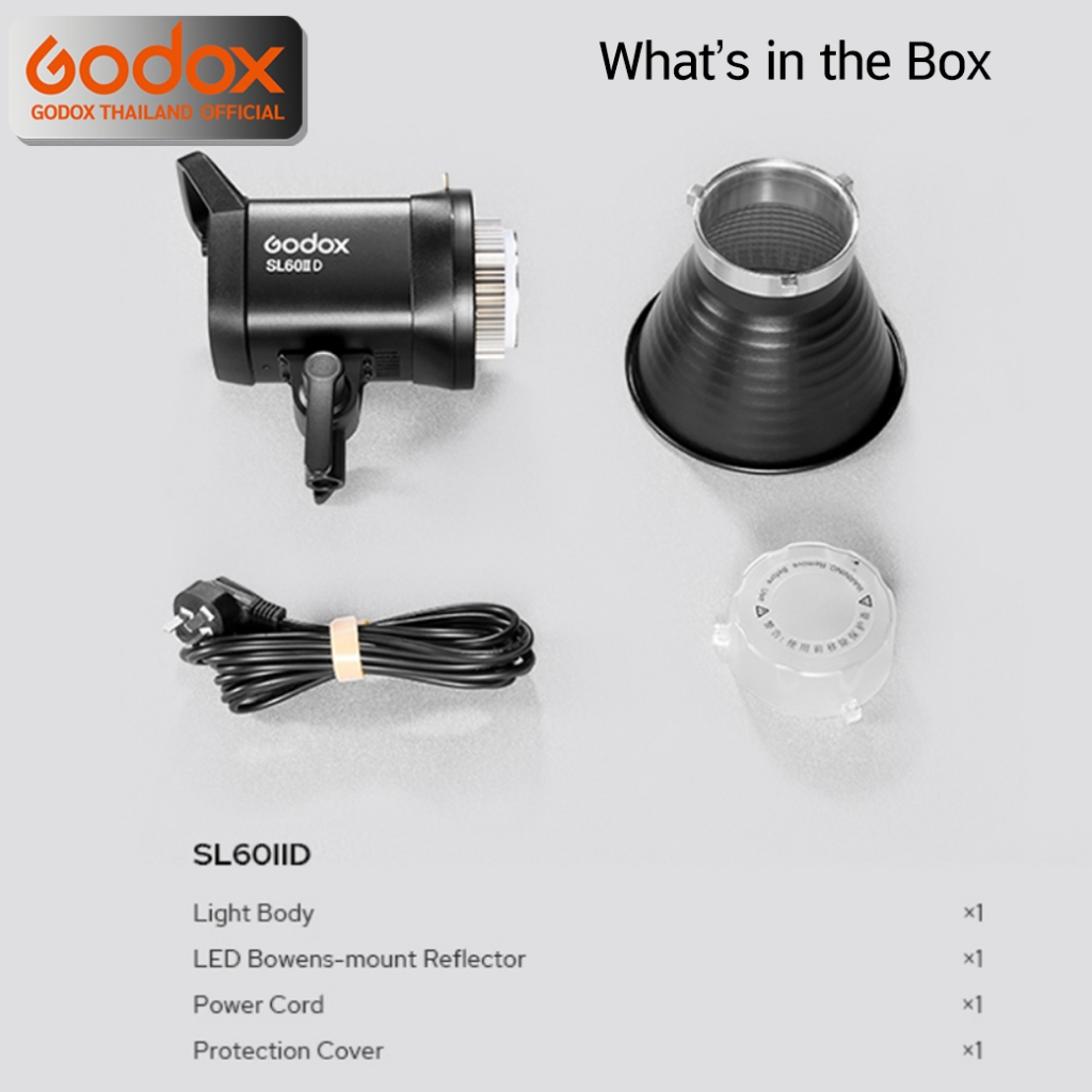 Godox LED SL60IID (แสงขาวอย่างเดียว) 70W 5600K Bowen Mount - รับประกันศูนย์ Godox Thailand 3ปี