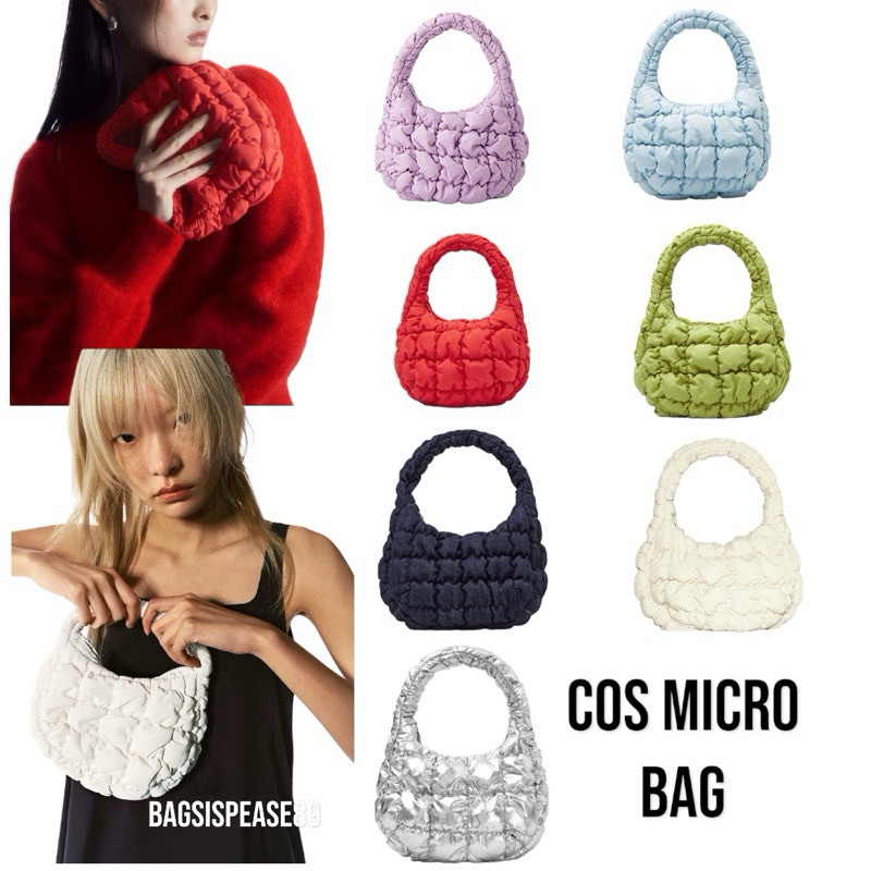 [ พร้อมส่ง❗️] กระเป๋า Cos quilted micro bag  สีGreen🇩🇪,สีแดง🇺🇸,silver 🇹🇭,black 🇩🇪,Light Pink🇹🇭