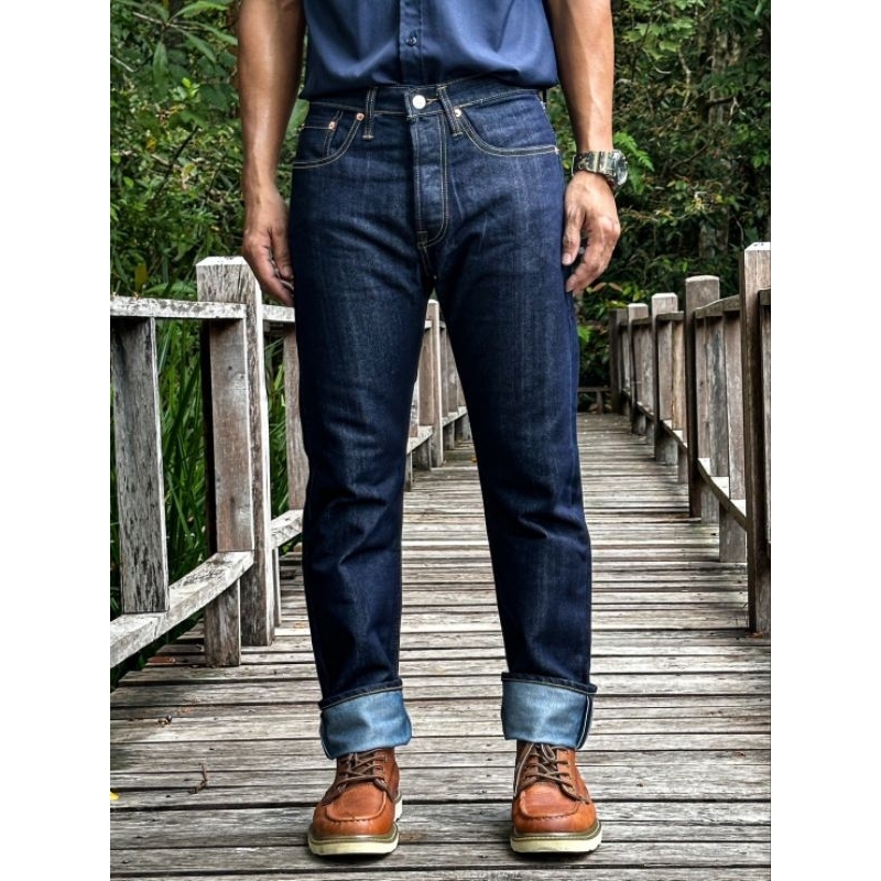 กางเกงยีนชาย ขากระบอก 501 big e รุ่นกระดุม
