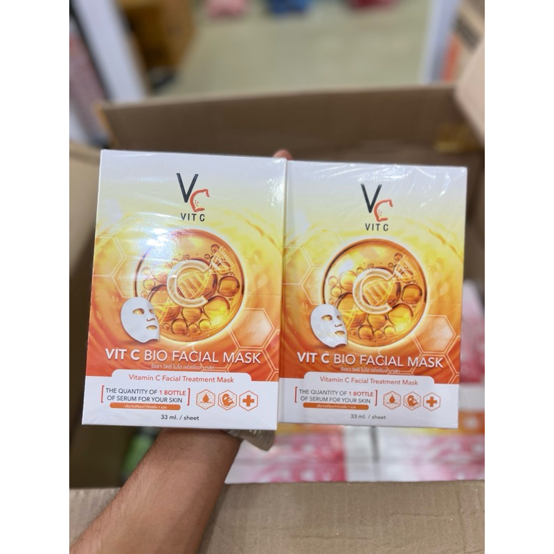 Vit c มารค์หน้า 1กล่องX6ชิ้น