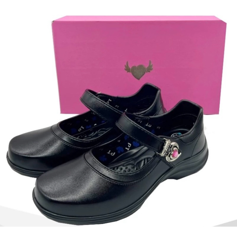รองเท้านักเรียนหญิง POPTEEN หนังดำ