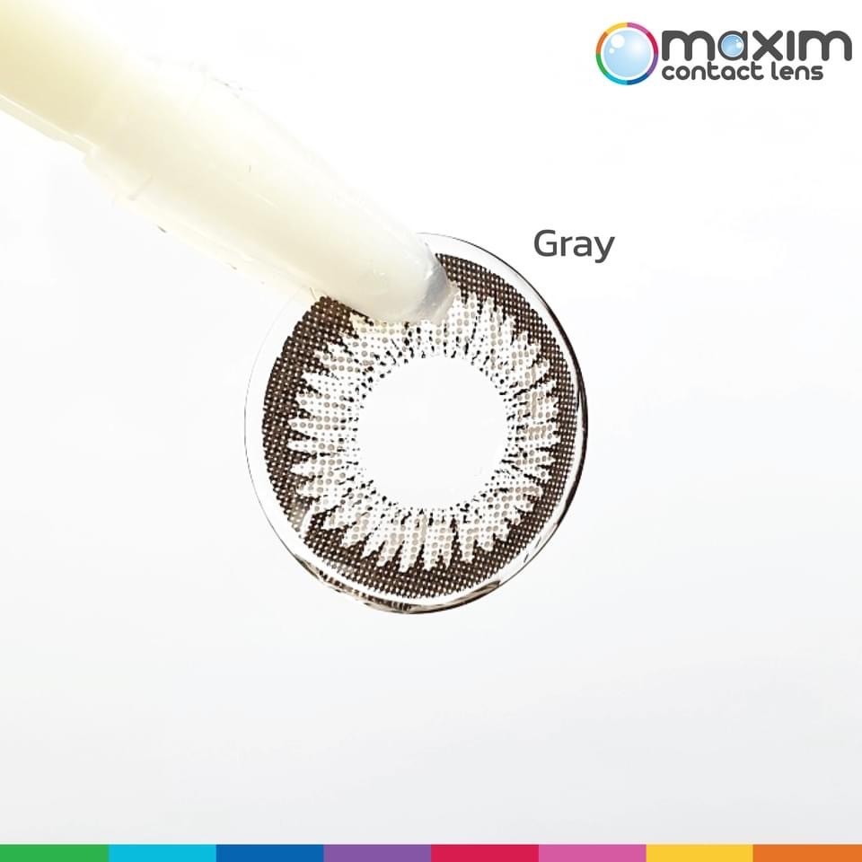 Maxim Contact Lens สี Gray กล่องฟ้า รุ่น ตาสวย Maxim 1 คู่ คอนแทคเลนส์สีรายเดือน คอนแทคเลนส์สายตา