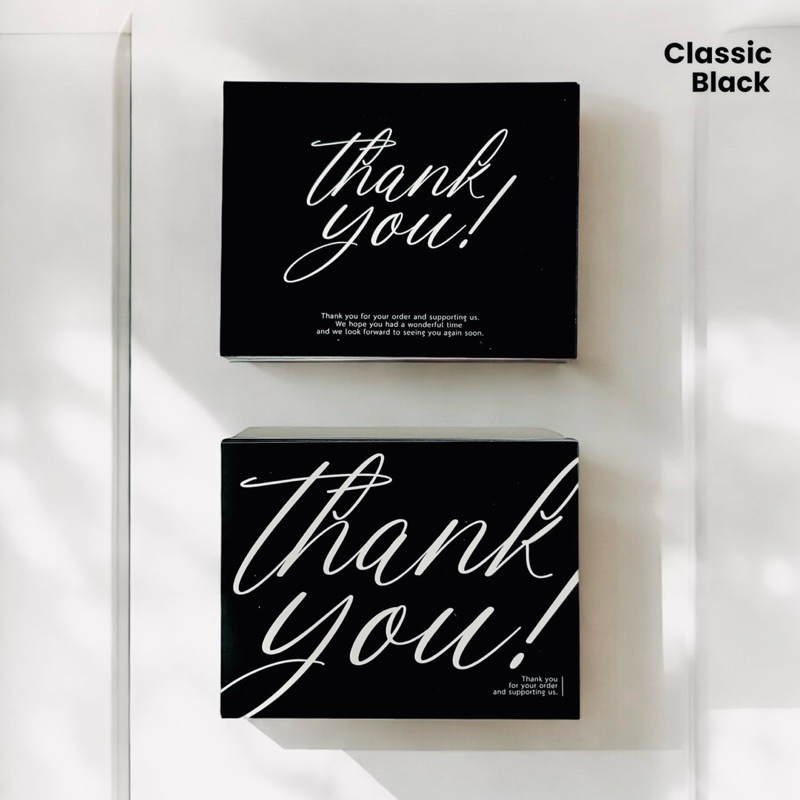 [ob.oon.card] การ์ดขอบคุณลูกค้า / THANK YOU CARD ชุด Classic Black ขนาด 8x6.2cm