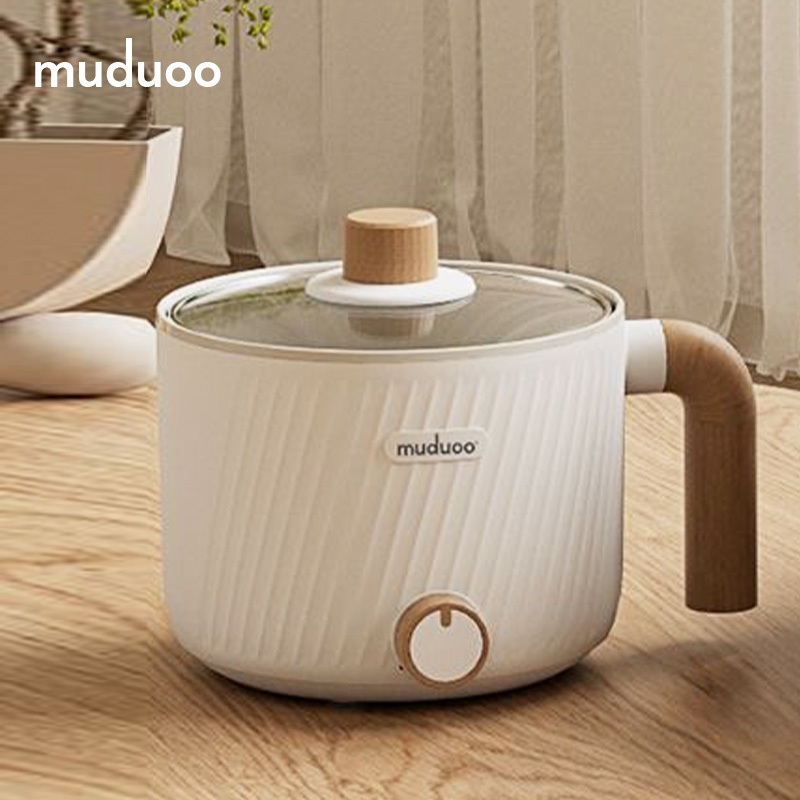 【รับประกัน1ปี】muduoo 1.5L หม้อไฟฟ้าอเนกประสงค์ หม้อต้มอาหาร ทำความสะอาดง่าย หม้อหุง ต้มไข่ มาม่า ชาบู หม่าล่า 1-4คน