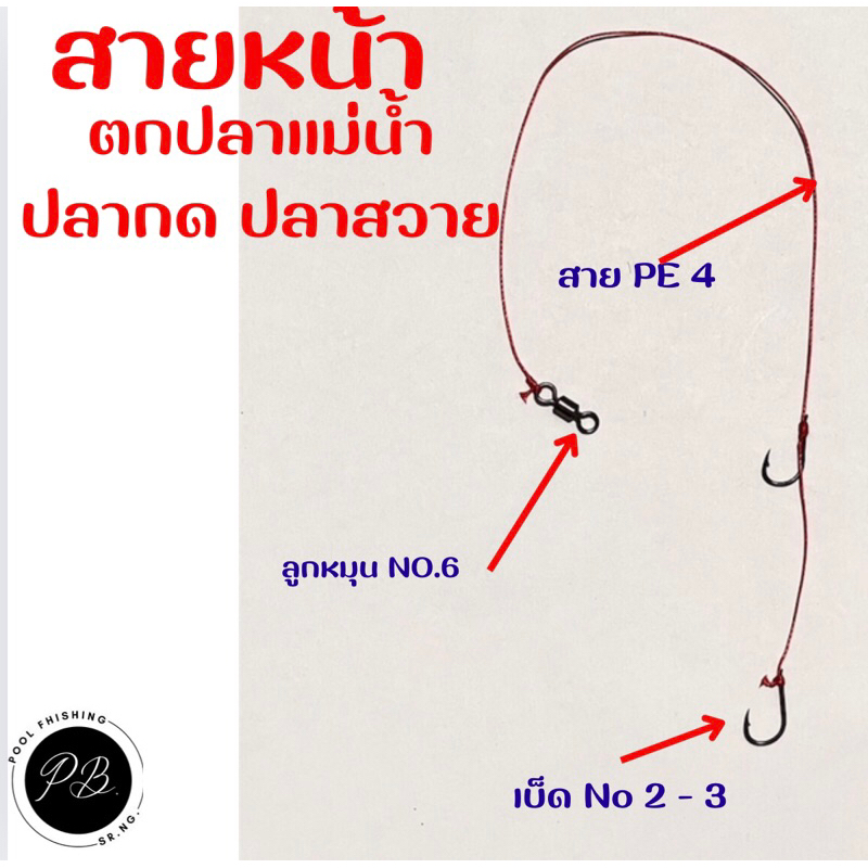 สายชิ่งหน้าตกปลาเเม่น้ำ ( ปลากด ปลาสวาย ) จำนวน 1 ชิ้น