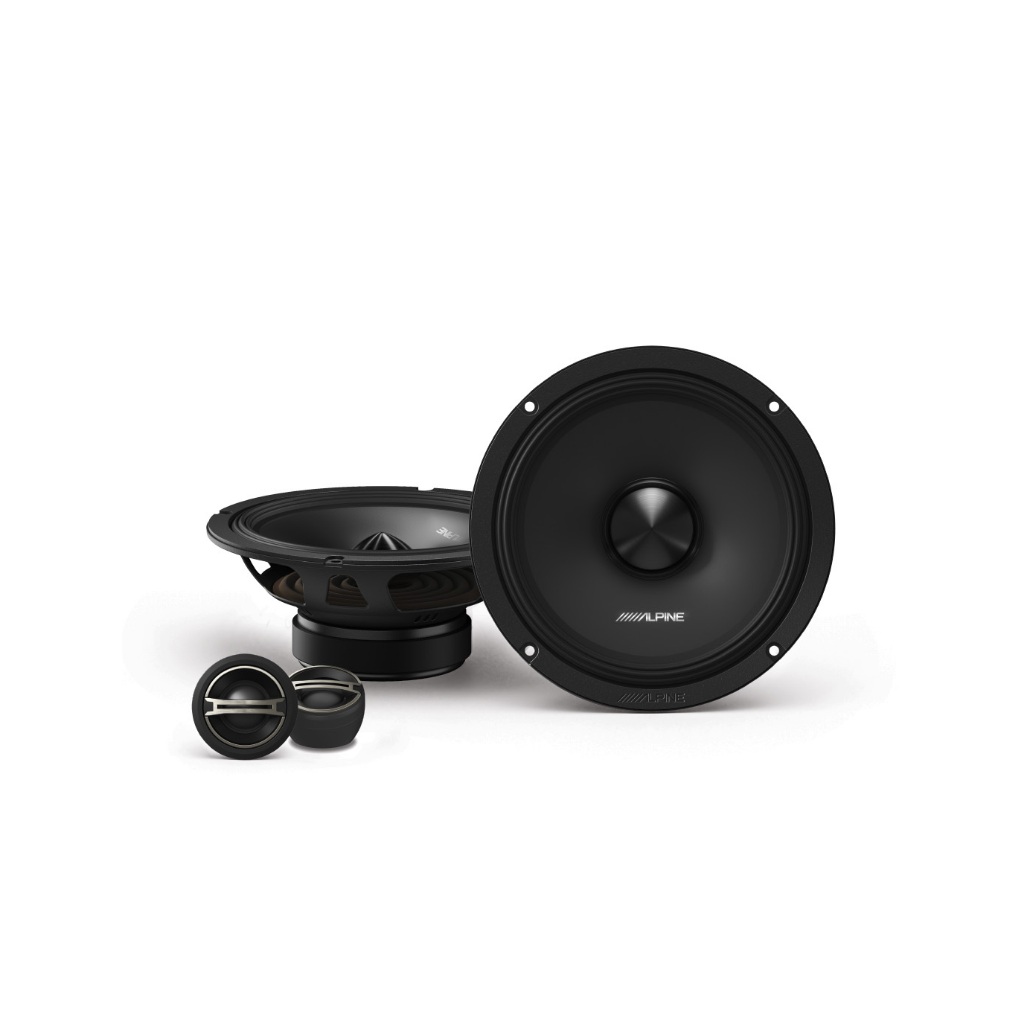 ALPINE DM-65C 6.5 Inch Component Speaker, DM-65  6.5 Inch Coaxial Speaker, PWE-M770  Active Subwoofe