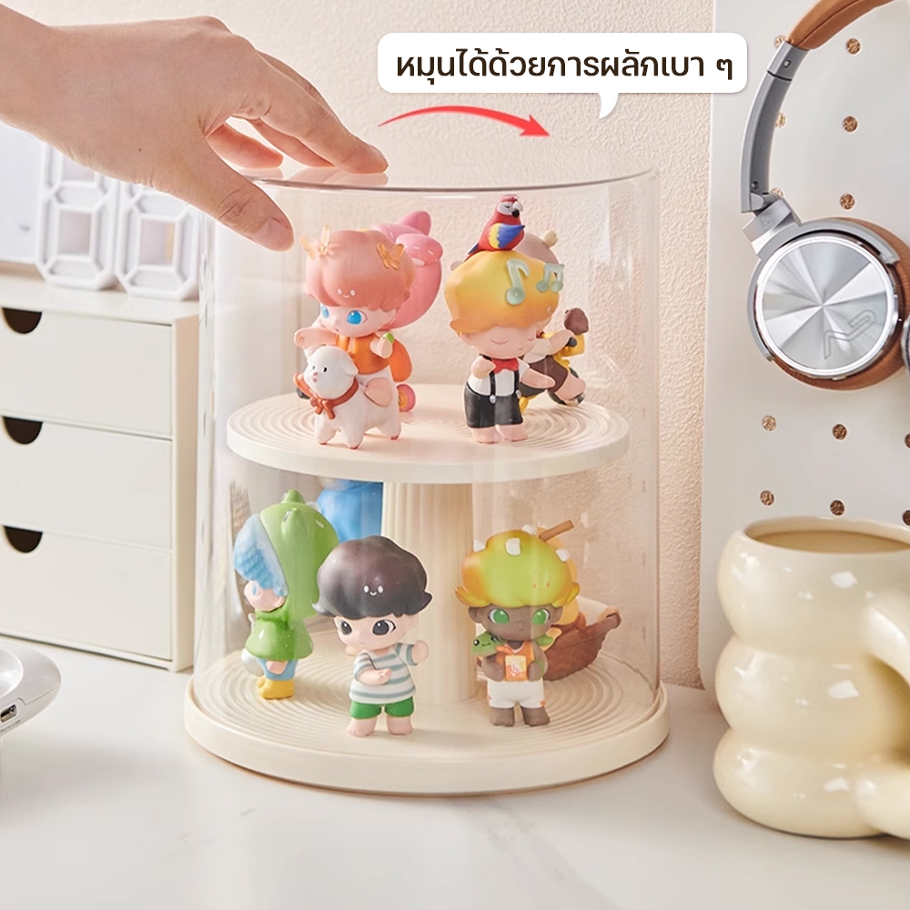 กล่องใส่โมเดล กล่อง popmart กล่องโชว์โมเดล หมุนได้360°สามารถแสดงได้ทุกทิศทุกทาง รองรับตุ๊กตาได้ 8-10 ตัว