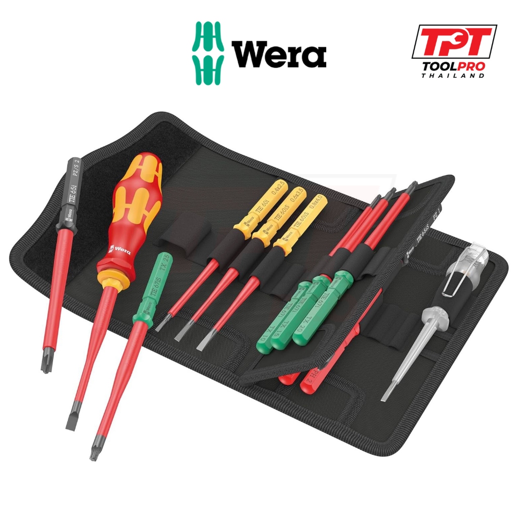 Wera ชุดไขควงกันไฟฟ้า ปลายสลิม KK VDE 16 Extra Slim 1 Tool Finder (05006608001)