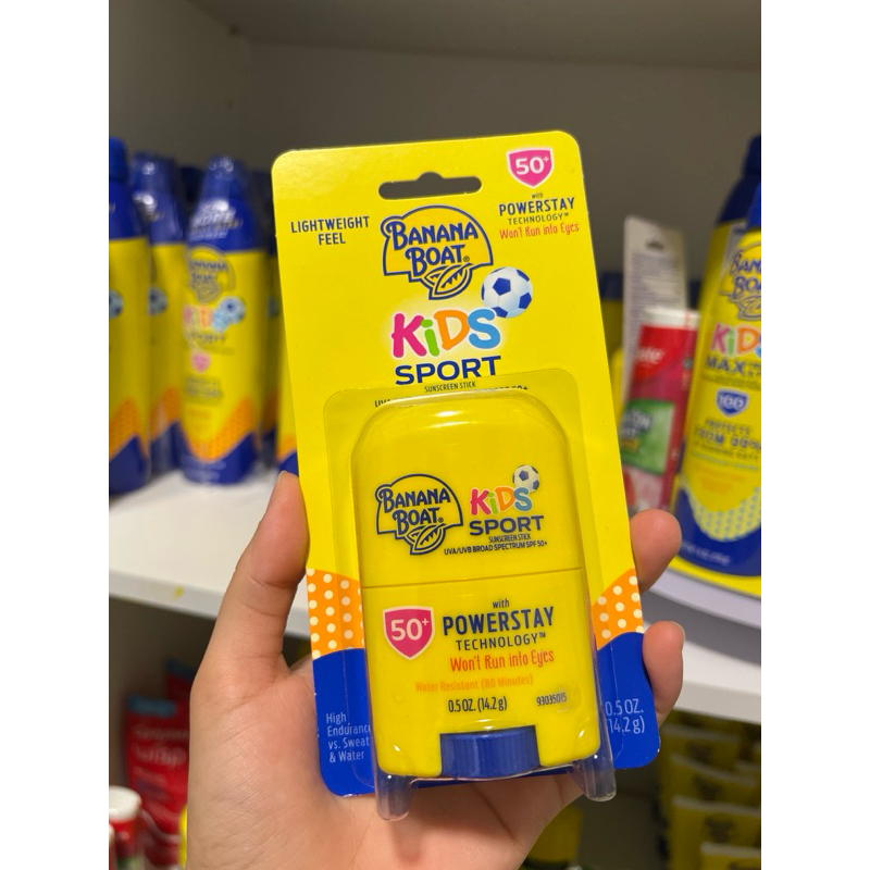 พร้อมส่ง Exp 01/2027 Banana Boat® Kids Sport Sunscreen Stick UVA/UVB BROAD Spectrum Spf 50+ กันแดดเด็กชนิดแท่ง