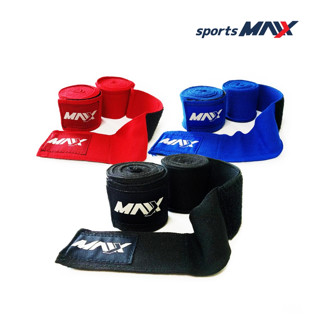 ผ้าพันมือ ชกมวย MAAX HANDWRAP ผ้าพันมือ พร้อม Hook and Loop tape ขนาดยาว 180" ผ้าพันมือ แบบคู่
