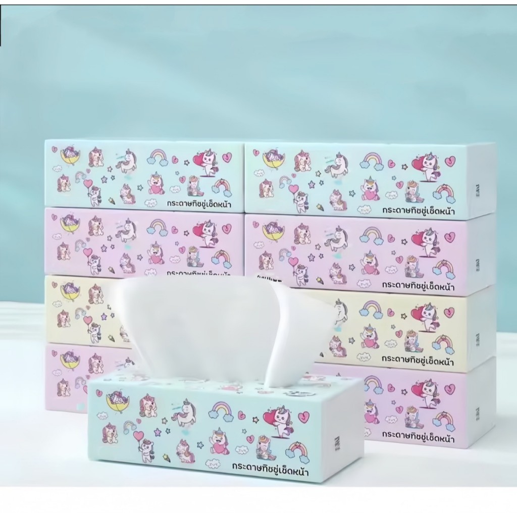 พร้อมส่ง กระดาษทิชชู่ อย่างดี แบบดึง ขนาดพกพา พา เช็ดหน้า เช็ดมือ