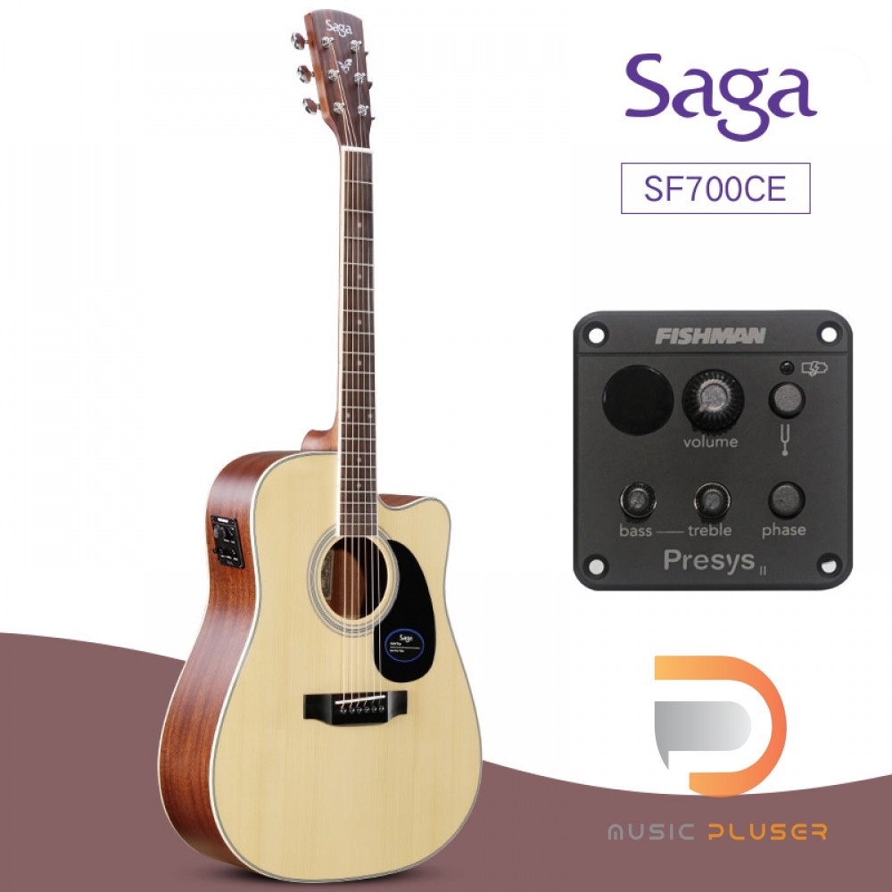 SAGA SF700CE กีต้ารโปร่งไฟฟ้า ที่กำลังมาแรง กับโปร #จัดส่งฟรี #ปรับทัชชิ่งฟรี #แถมกระเป๋า