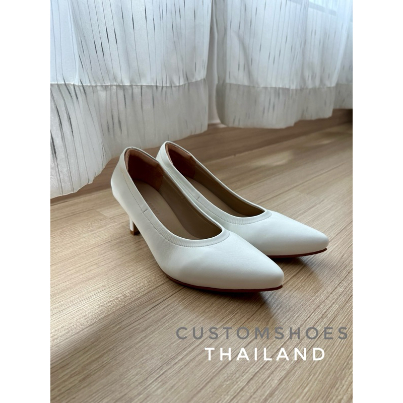 รองเท้าคัทชู2.5นิ้ว สีขาว by Customshoes