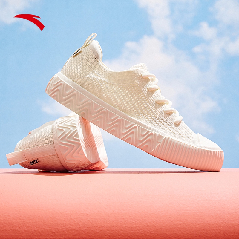 ANTA ถักผู้หญิงรองเท้าผ้าใบรองเท้าสเก็ตบอร์ดระบายอากาศ 1224B8014 Official Store