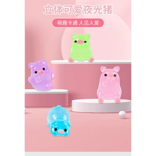 🔥พร้อมส่ง🔥 หมูเรซิ่น หมู หมูเรืองแสง เรซิ่นเรืองแสง เรซิ่น ตุ๊กตาเรซิ่น เรืองแสง ขนาดเล็ก
