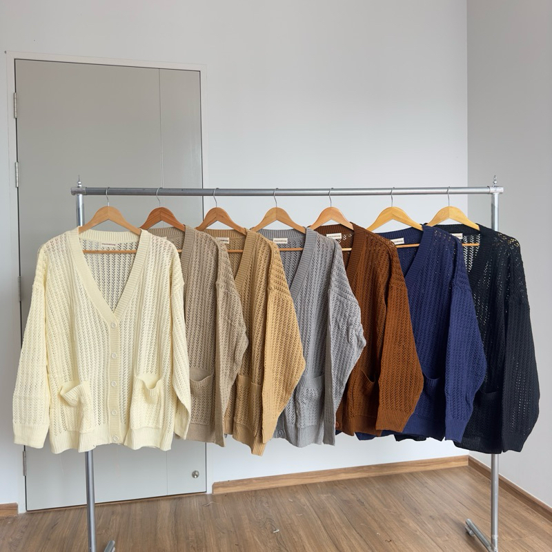 Candy Cardigan ตาข่าย 27“ คาร์ดิแกน ไหมพรม ไซส์ใหญ่ ยืดเยอะ
