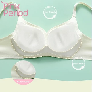 Pink Period Bra บราดูมๆดันทรง เสื้อชั้นในผู้หญิง ไร้ขอบ ใส่สบายๆ ระบายอากาศ ป้องกันการหย่อนคล้อย