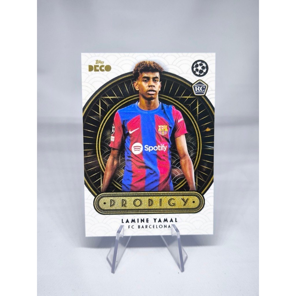 การ์ดฟุตบอล Topps Deco Lamine Yamal Prodigy Rookie RC Barcelona FC Parallel 2023-24