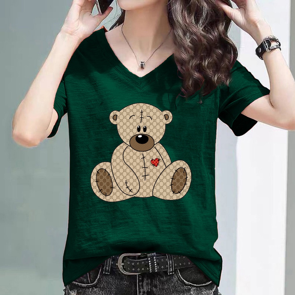 เสื้อแฟชั่นเกาหลี ผ้าCotton100% Collection Bear Girl สวยเก๋ High quality รุ่น C743