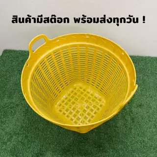 เข่งพลาสติก เบอร์ 4 เข่งใส่ของ แบบขอบลาย เข่งปลูกต้นไม้ เข่งพลาสติกเบอร์4 กว้าง 42 ซม. / สูง 32 ซม.