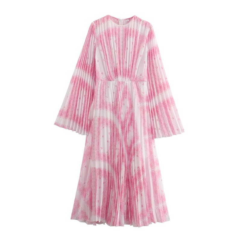 Aura dress เดรสพลีทปริ้นลาย