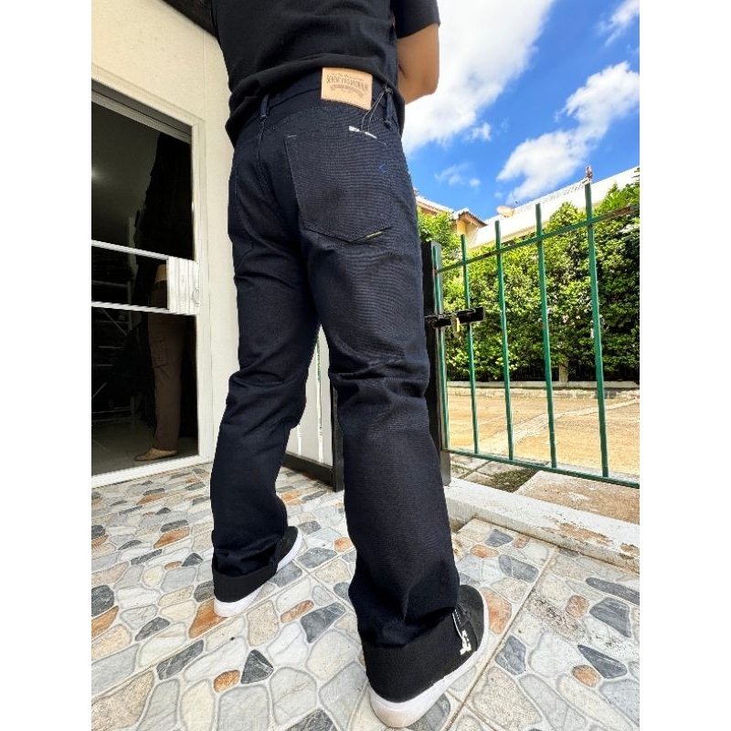 ☀️ แบรนด์ SeventyFourDenim (74denim​) กระบอกตรง 15 Oz. รุ่น​indigo x Black ☀️