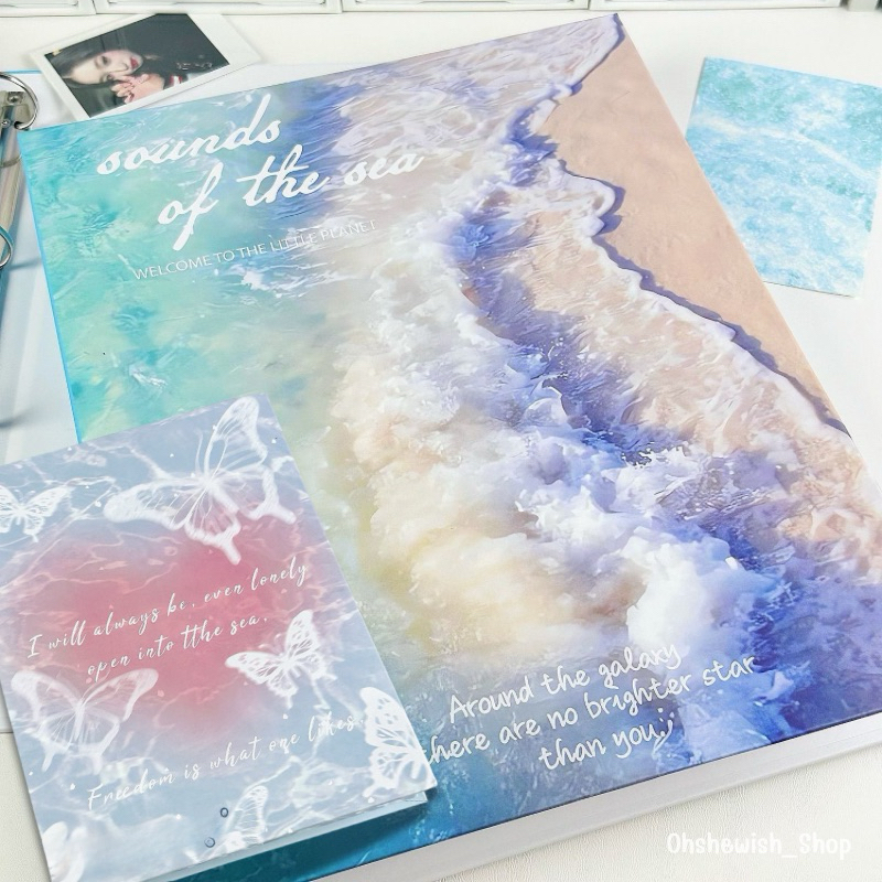 พร้อมส่ง แฟ้มลายทะเล ผีเสื้อ Rain A5 6ห่วง, A4 4ห่วง แฟ้มปกแข็ง แฟ้มรูปภาพ โปสการ์ด โพลารอยด์ อัลบั้ม 【BB-15】