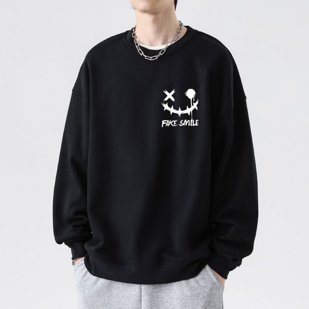 เสื้อกันหนาวแขนยาว คอกลม ทรงหลวม พิมพ์ลายตัวอักษร สไตล์วินเทจแฟชั่นคลาสสิกแฟชั่นฤดูหนาวสําหรับผู้ชาย